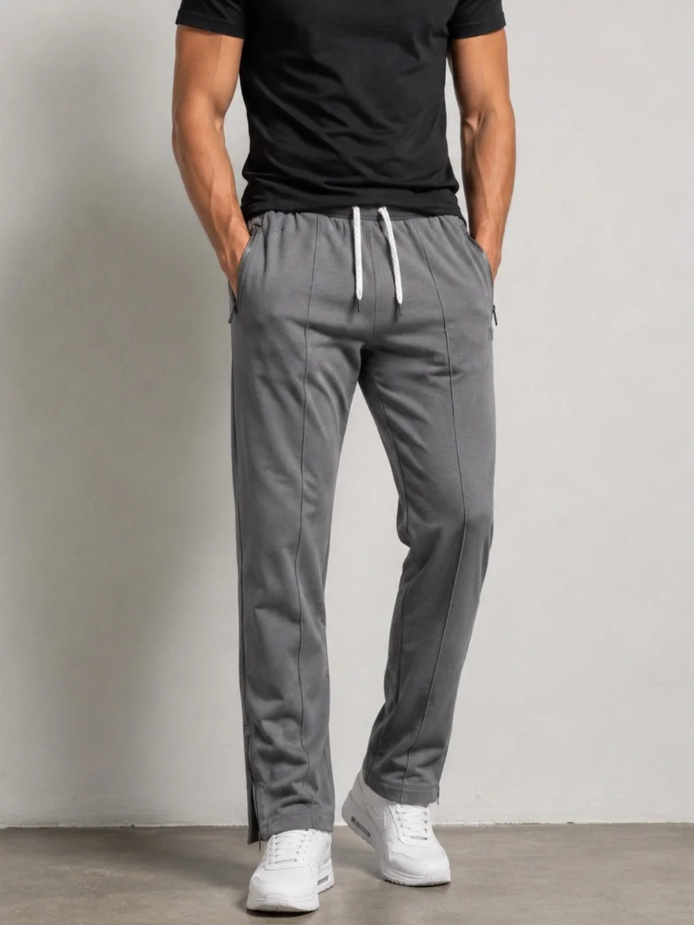 Vuori Men’s Sunday Performance Jogger Sweatpants Small Taupe Stretch Ankle Zip